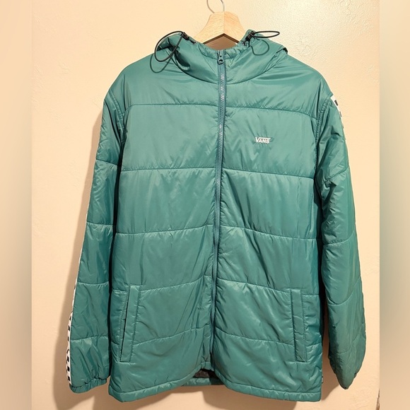 Vans Woodridge Men's Jasper Green Checkerboard Coat Outerwear Hooded Jacket LRG - Picture 3 of 16